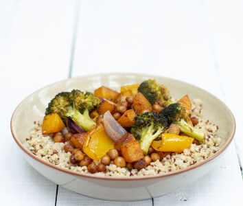 Vegan warm harissa salad