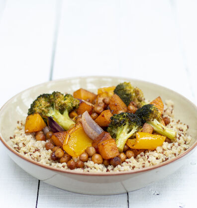 Vegan warm harissa salad