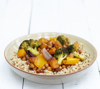 Vegan warm harissa salad