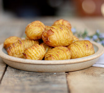 Hasselback new potatoes