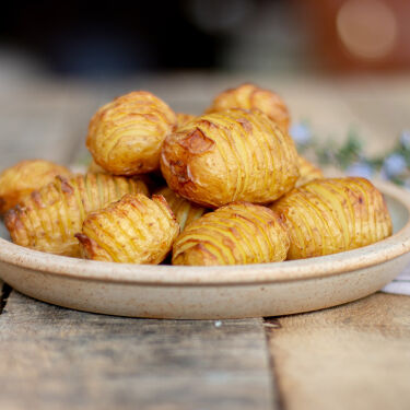Hasselback new potatoes