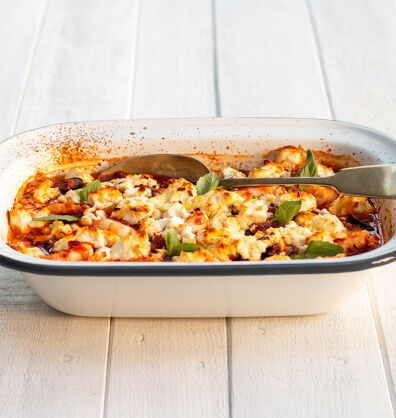 Prawn saganaki