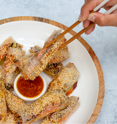Crispy baked rice rolls