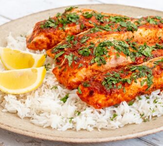 salmon in chraimeh sauce