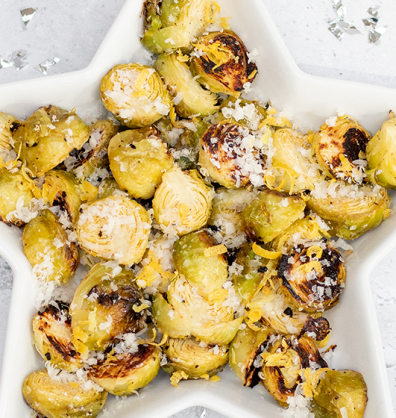 Brussels sprouts with lemon, garlic and parmesan