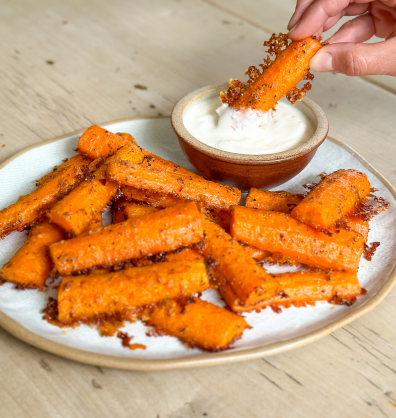 Crispy roasted parmesan carrots