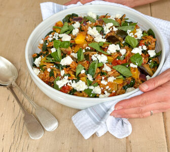 One pan ratatouille orzo