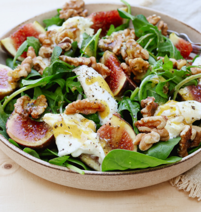 Fig, walnut & mozzarella salad