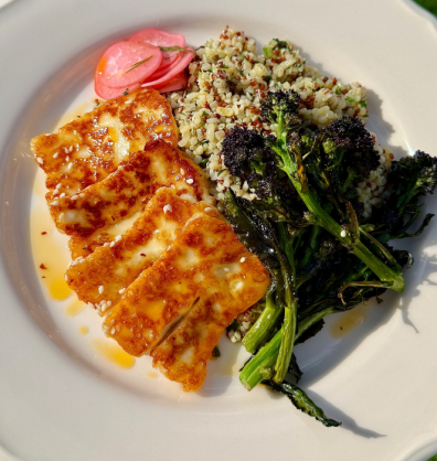 Hot Honey Halloumi Grains Bowl