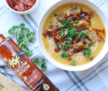 Celeriac, apple & winter veg soup