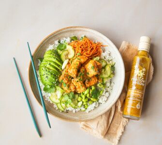 Honey & Mustard Glazed Salmon Sushi Bowl