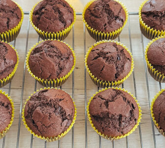 chocolate & banana muffins