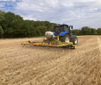 straw raking at the Farrington family farm