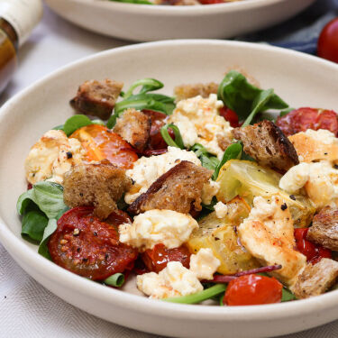roasted tomato panzanella salad