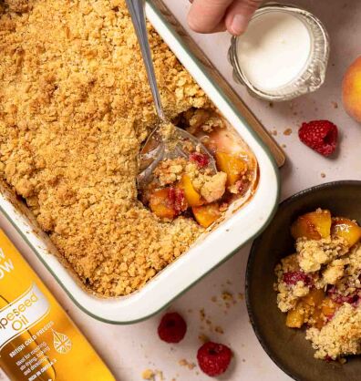 Peach & Raspberry Summer Crumble