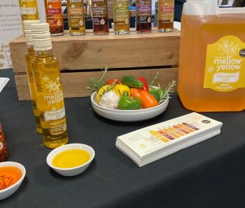 Mellow Yellow oils & dressings on display at Thomas Franks